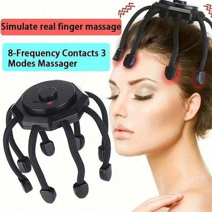 Cordless Electric Scalp Massager,360 Degree Head Massager With 8