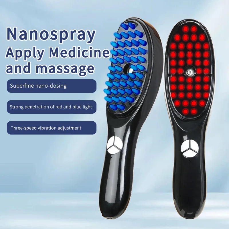 Electric Spray Massage Comb Hair Growth Vibration Head Massager Brush