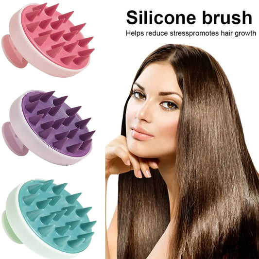 Silicone Shampoo Brush Head Scalp Massage Comb Hair Washing Comb Body