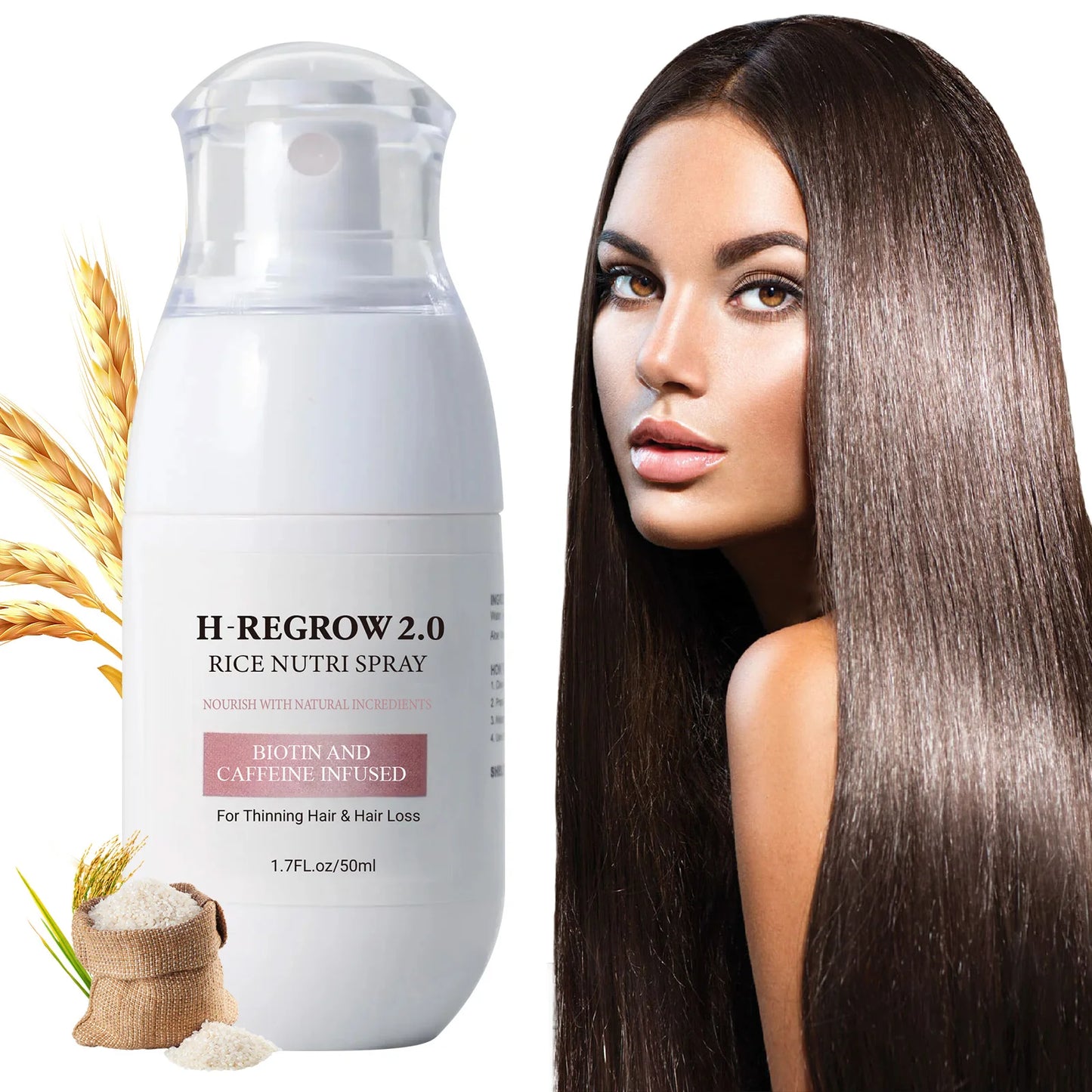 Hair Spray Rice Water Strong Hair Follicle Root Thick Loss Prevention