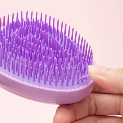 Mini Egg Round Shape Hairbrush Small Scalp Massage Comb Soft Portable