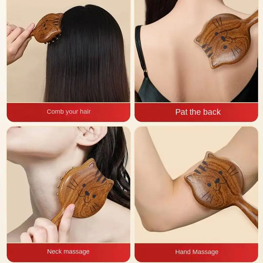 Sandalwood Scalp Massage Comb 28 Coarse Toothed Head Hair Body Massage
