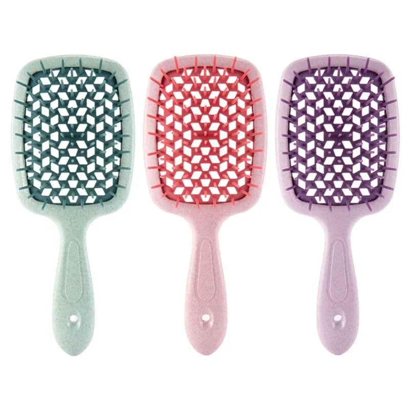 1pc Wide Teeth Air Cushion Combs Salon Scalp Massage Hair Brush Wheat