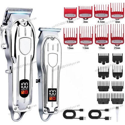 Hair Clipper Beard Trimmer for Men, Professional Electric Hair Clippers Set Cordless Hair Trimmer for Family,Gifts for Men
