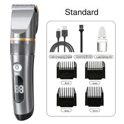 Professional Hair Clipper Set Electric Hair Trimmer with Limit Comb LED Digital Display USB Rechargeable Hair Care Tools