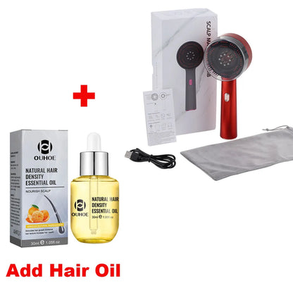 Electric Head Kneading Massage Comb Scalp Relax Massager Oil