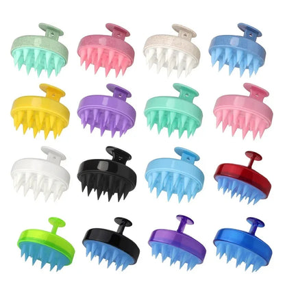 Silicone Shampoo Brush Head Scalp Massage Comb Hair Root Itching Clean