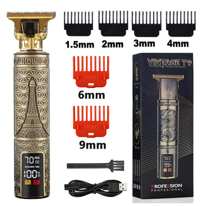 2023 T9 Hair Trimmer Barber Hair Clipper Cordless Hair Cutting Machine Beard Trimmer Shaving Machine Electric Razor Men Shaver
