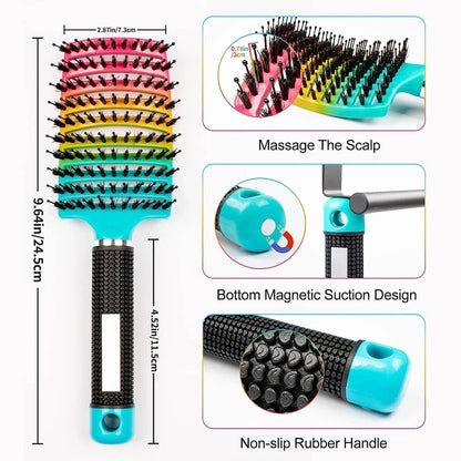 Detangling Hairbrush Scalp Massage Comb Bristle Nylon Women Magic