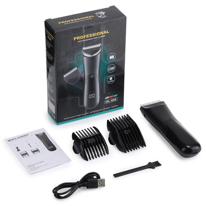 Men's Groin Body Hair Trimmer Electric Shaver For Men Ball Pubic Private Areas Hair Removal Chest Arm Leg Shaving Machine Razor