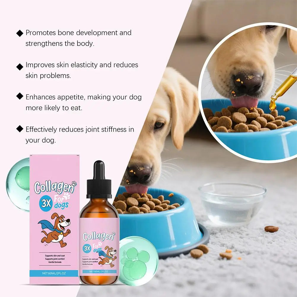 1/3/5Pcs 60ml Dog Pet Collagen Based Staple Food Combined With