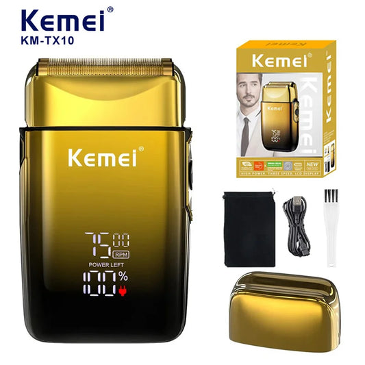 Kemei KM-TX10 USB Charging Electric Shaver For Men Rechargeable Bald Head Razor Beard Trimmer Shaving Machine