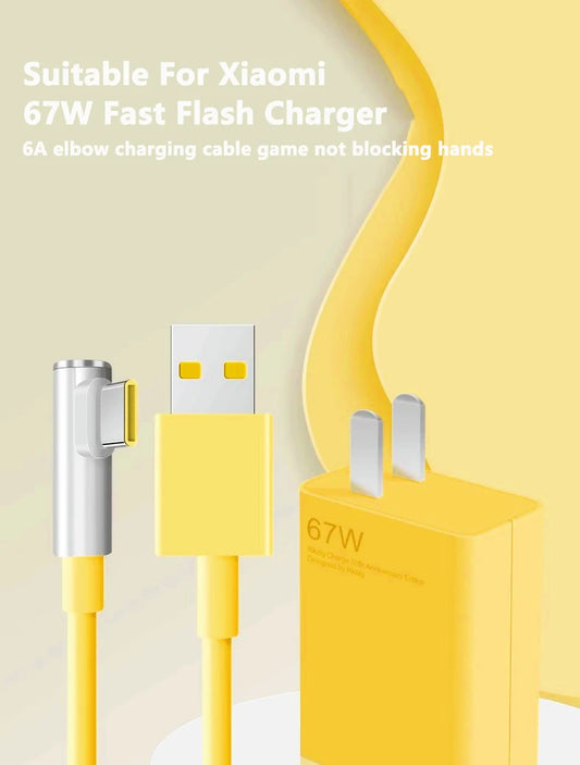 67W 6A USB Super Fast Charging Charger Adapter For Xiaomi Mi 12 11 Type C Cable POCO X5 X4 Pro Redmi Note 10 11 Charge