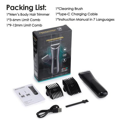 Men's Body Hair trimmer Intimate Areas Groin Chest Balls Bikini And Pubic Hair Removal Sensitive Area Trimmer Men's Beauty Care