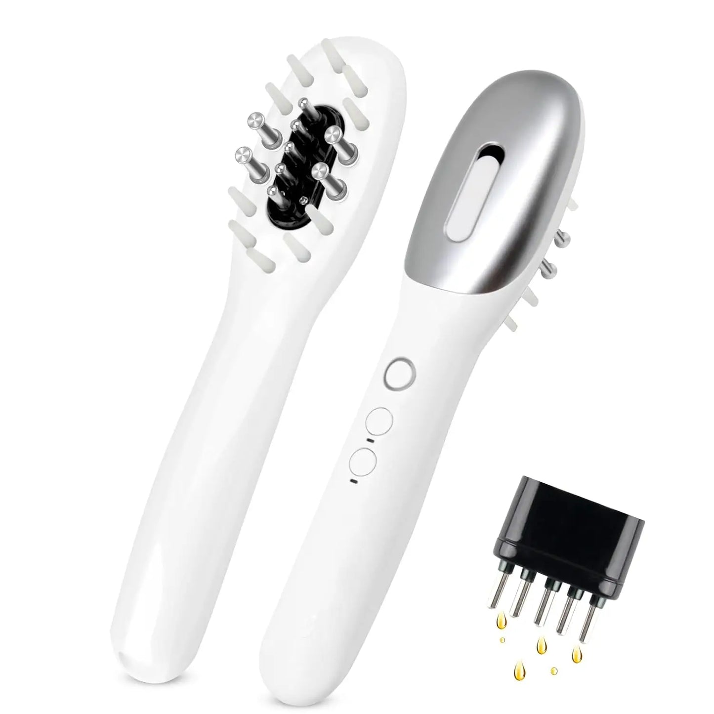 3 in 1 EMS Hair Growth Massage Comb with Hair Oil Dispenser Red Blue