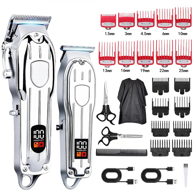 Hair Clipper Beard Trimmer for Men, Professional Electric Hair Clippers Set Cordless Hair Trimmer for Family,Gifts for Men