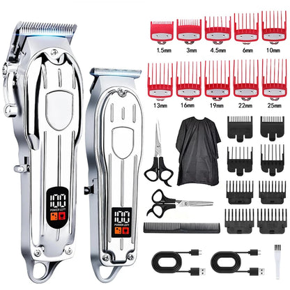 Hair Clipper Beard Trimmer for Men, Professional Electric Hair Clippers Set Cordless Hair Trimmer for Family,Gifts for Men