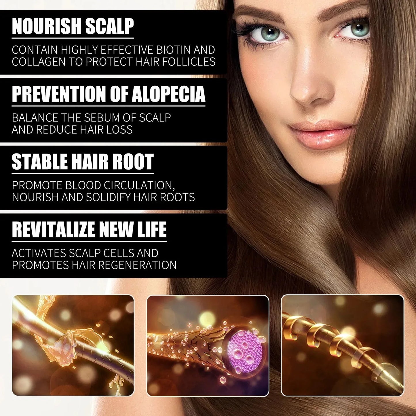 OUHOE Collagen B7 Vitamin Hair Essential Oil Moisturizes and Softens