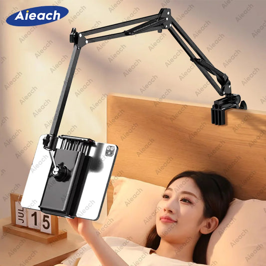 Tablet Holder for Bed with 90cm Metal Arm iPad Stand Tablet Bracket 360° Rotating Bed Phone Mount for 4.5~12.9 inch Phone Tablet