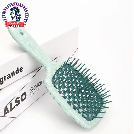 1pc Wide Teeth Air Cushion Combs Salon Scalp Massage Hair Brush Wheat