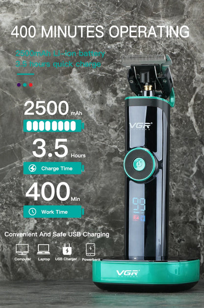 VGR Long Life Hair Trimmer Powerful Power Hair Trimmer Set for Men with Base series hair trimmer