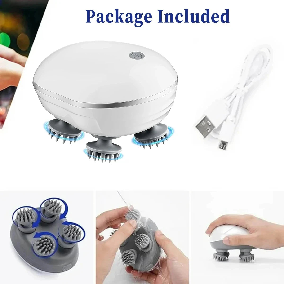 Head Massager with Adjustable Speed for Scalp Massage Red Light for