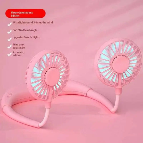 Portable Neck Fan,USB Hands Free Neck Hanging Rechargeable Mini