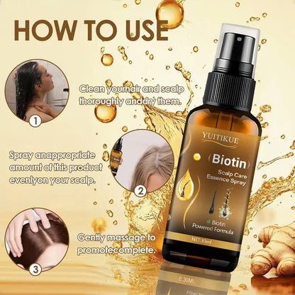 Biotin scalp care essence spray, biotin-driven formula, nourishes the