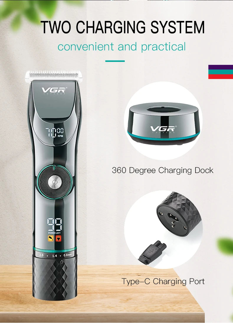 VGR Long Life Hair Trimmer Powerful Power Hair Trimmer Set for Men with Base series hair trimmer