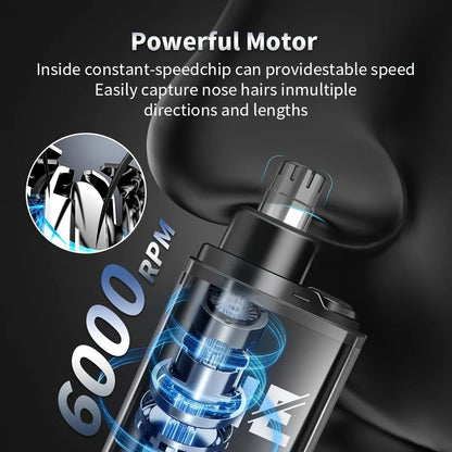 Suitable for men, USB charging nose and ear hair trimmer portable electric nose hair clipper, mini compact design, quick chargin