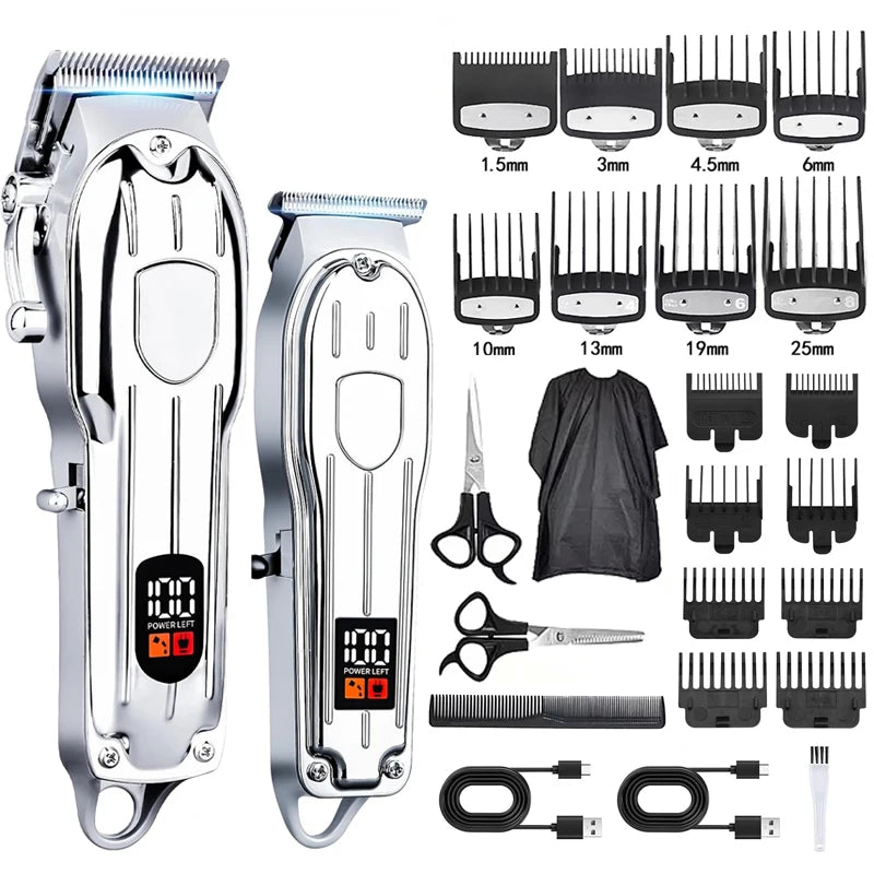 Hair Clipper Beard Trimmer for Men, Professional Electric Hair Clippers Set Cordless Hair Trimmer for Family,Gifts for Men