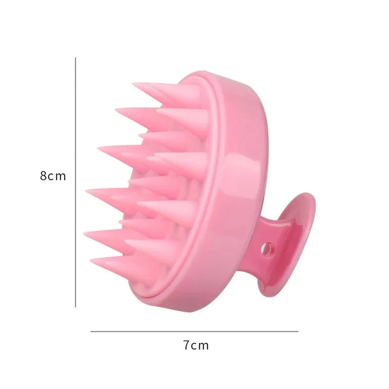 Silicone Shampoo Brush Head Scalp Massage Comb Hair Root Itching Clean