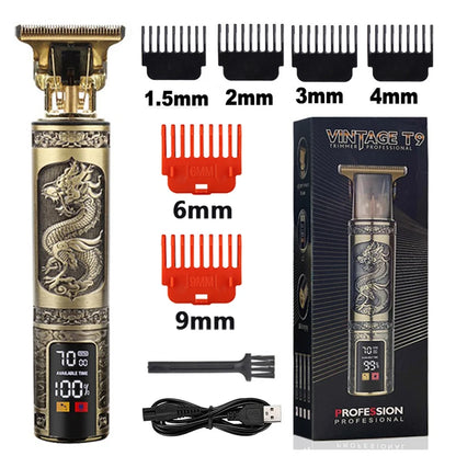 2023 T9 Hair Trimmer Barber Hair Clipper Cordless Hair Cutting Machine Beard Trimmer Shaving Machine Electric Razor Men Shaver