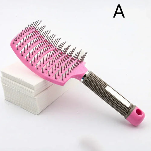 Detangling Hairbrush Scalp Massage Comb Bristle Nylon Women Magic