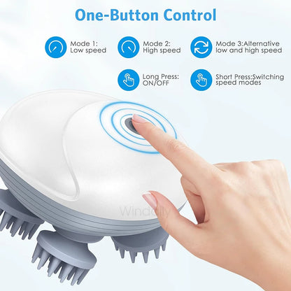 Electric Scalp Head Massager Kneading Vibrating Device Health Care