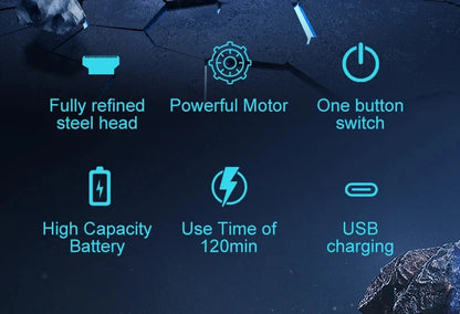 Electric Hair Clipper with Adjustable Cutter Head, USB Charging Design for Hair & Beard Trimming, Cordless Grooming Tool
