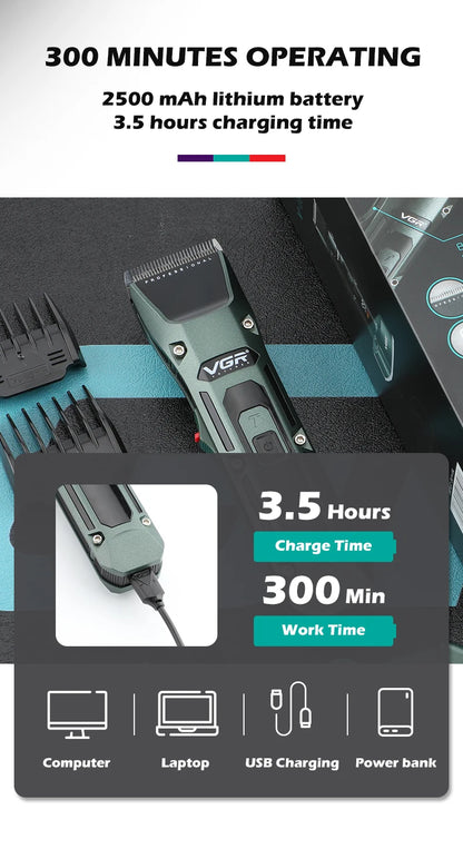 VGR Long Life Hair Trimmer Powerful Power Hair Trimmer Set for Men with Base series hair trimmer