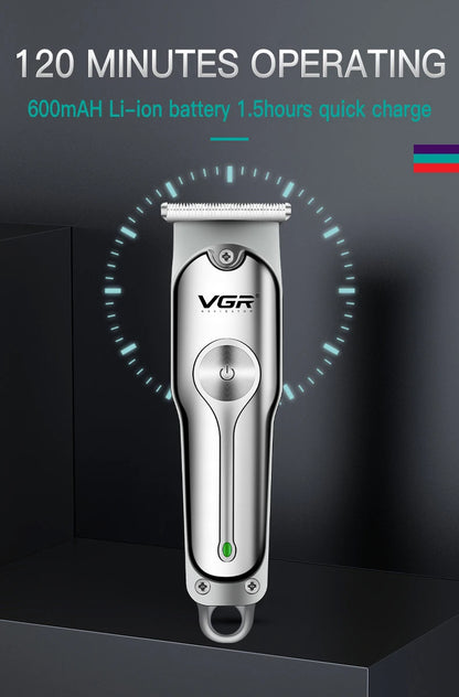 VGR 071 Hair Trimmer Professional Hair Clipper Rechargeable Hair Cutting Machine T-Blade Cordless Portable Trimmer for Men