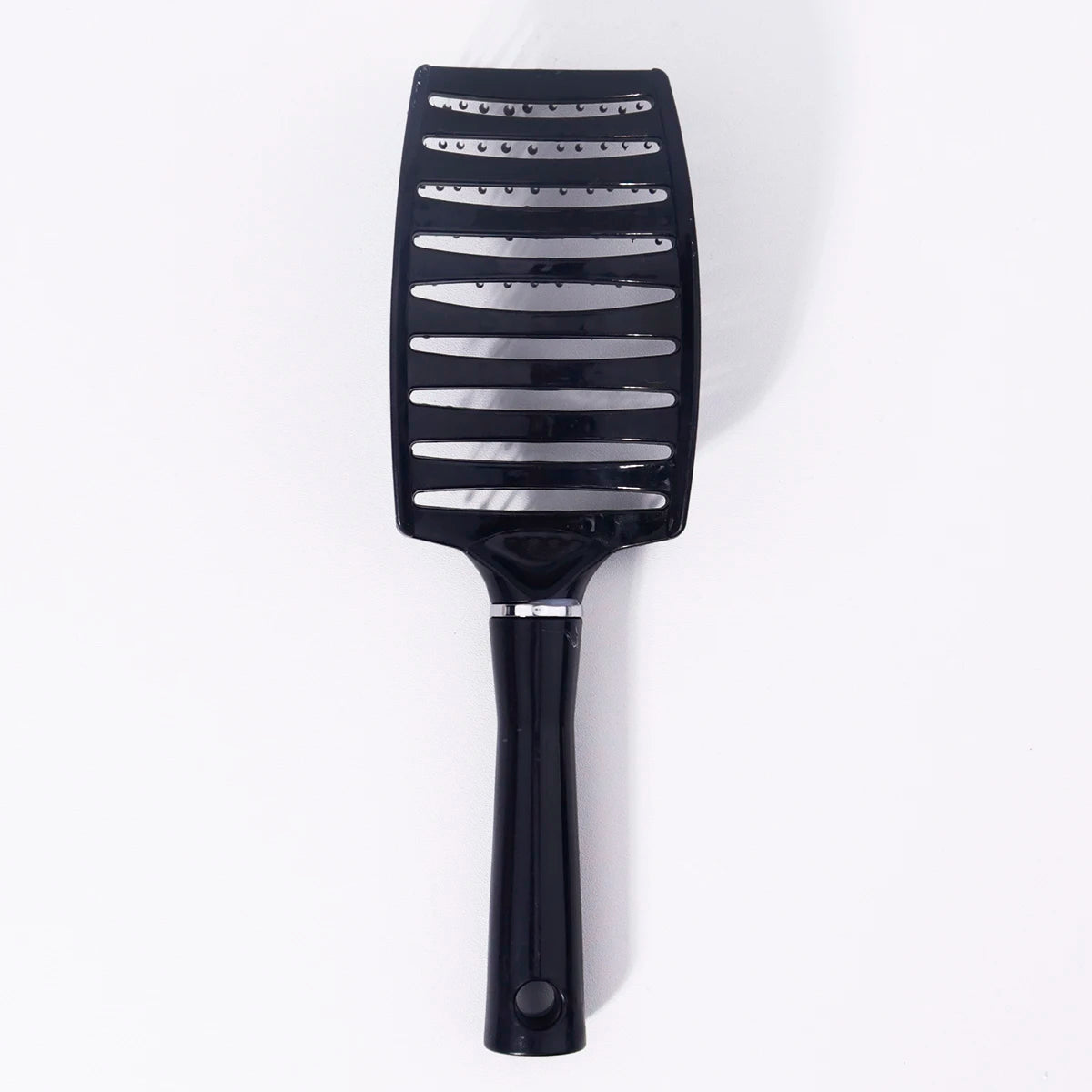 1pc black large curved nylon hair brush design ventilation brush,