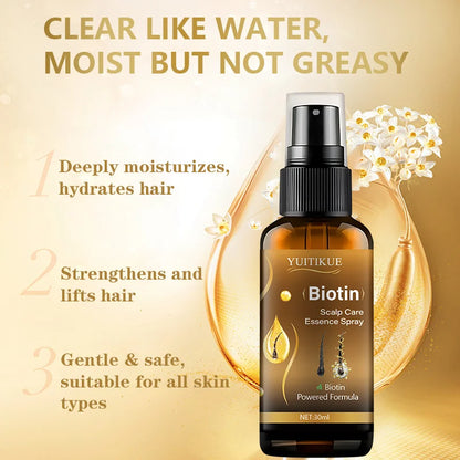 Biotin scalp care essence spray, biotin-driven formula, nourishes the