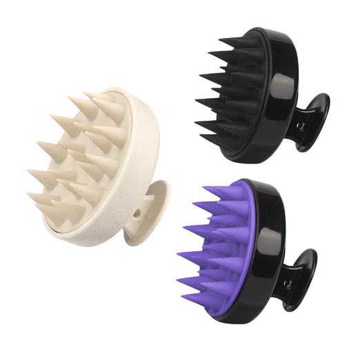 Silicone Shampoo Brush Head Scalp Massage Comb Hair Root Itching Clean