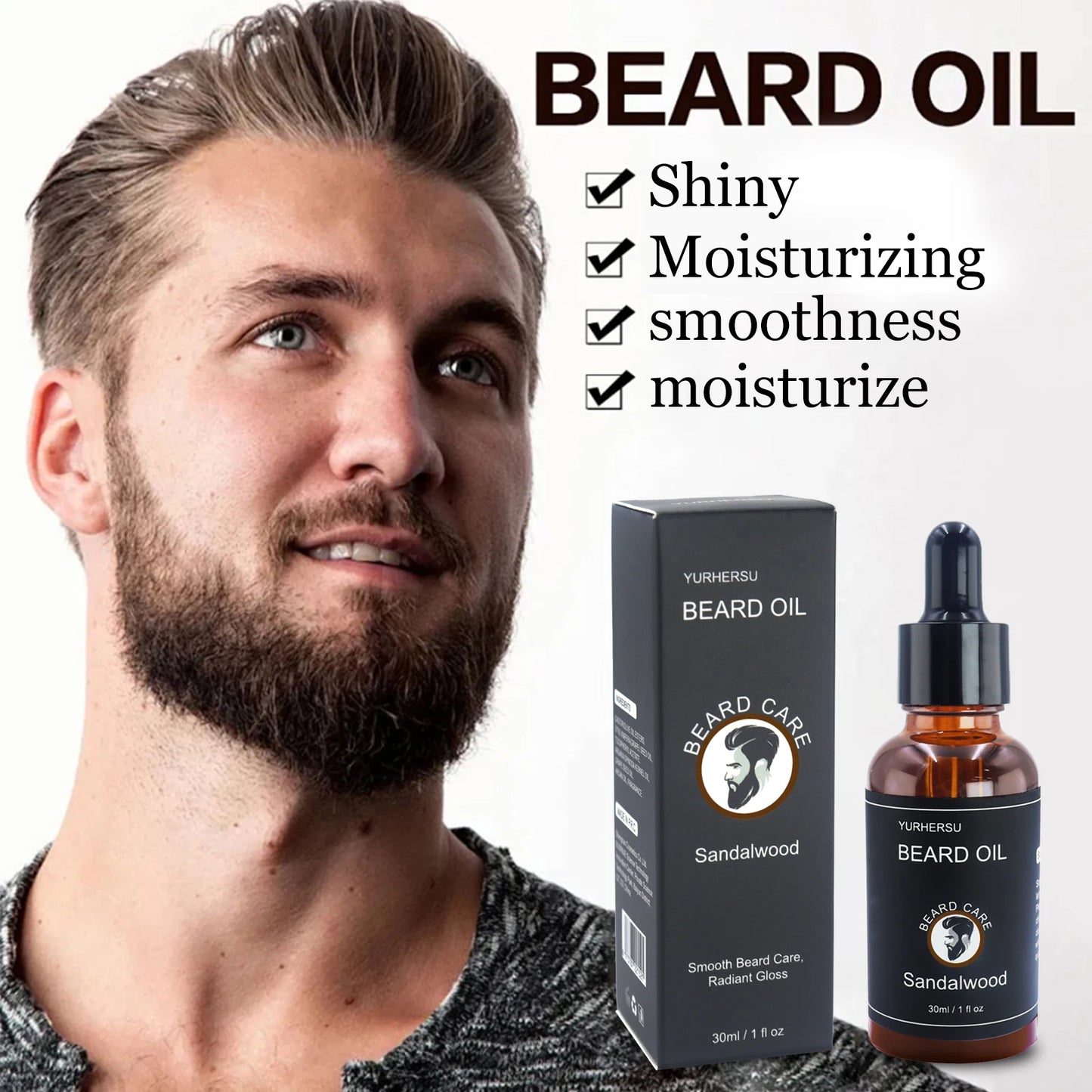 YURHERSU30ml new facial hair and beard growth oil is suitable for