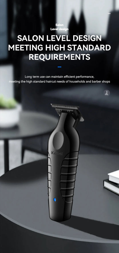 Kemei 2299 Barber Cordless Hair Trimmer 0mm Zero Gapped Carving Clipper Detailer Professional Electric Finish Cutting Machine