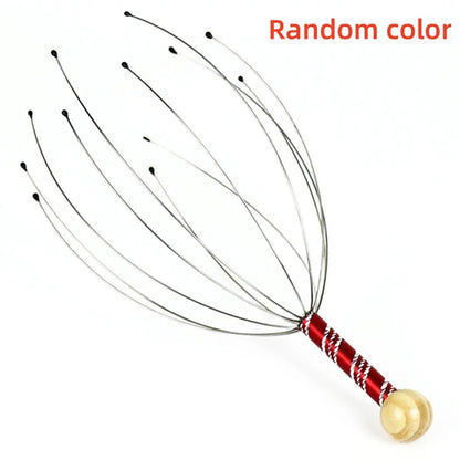 1Pc/2Pcs Handheld Head Massager Stainless Steel Engraved Head Massager