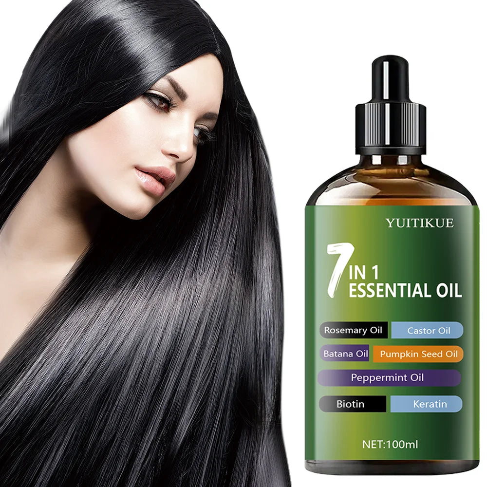 YUITIKUE 7 in 1 Essential oil Hair Treatment Infused with Rosemary,