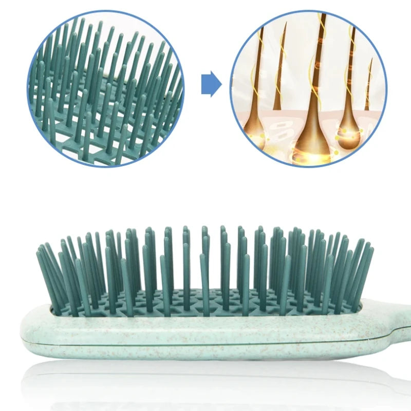 1pc Wide Teeth Air Cushion Combs Salon Scalp Massage Hair Brush Wheat
