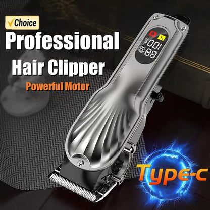 Professional Hair Clipper Shaving Machine High Power Adjustable Cordless Hair Clipper 0 Gap Trimmer Hair Cutting Machine PET
