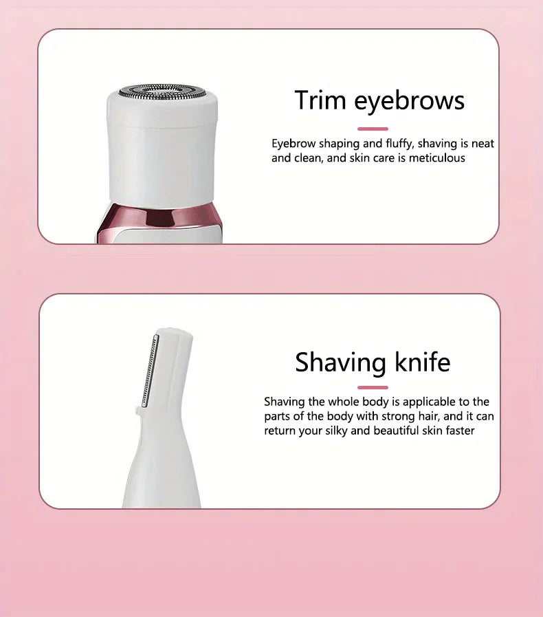 4 in 1 Electric Razor for Women Shaver Lady Shaver Body Hair Trimmer for Armpit Bikini Arm Leg Face Mustache Portable Painless