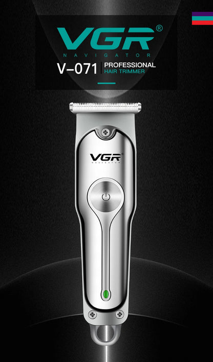 VGR 071 Hair Trimmer Professional Hair Clipper Rechargeable Hair Cutting Machine T-Blade Cordless Portable Trimmer for Men