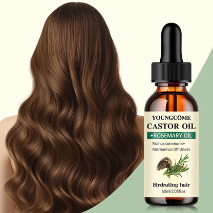 Mix Castor Oil and Rosemary Oil for Hair Growth,Reduce Hair Loss and